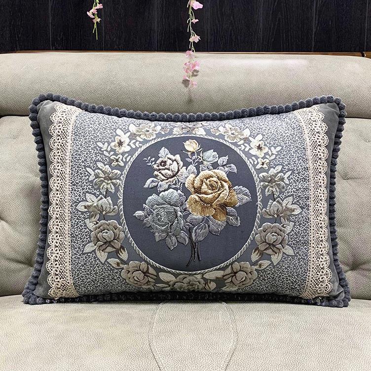 欧式沙发抱枕靠垫套奢华客厅靠枕床头靠背枕头套大号长方形可拆洗