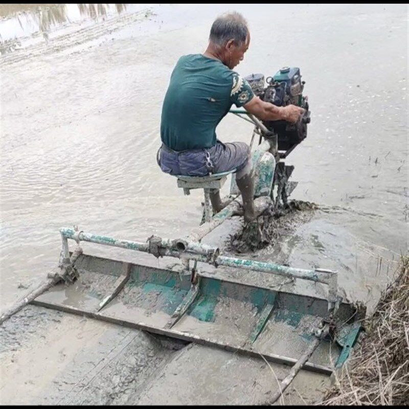 单轮水田开沟机包括柴油机一起
