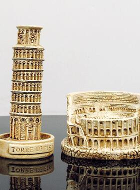 意大利比萨斜塔地标建筑模型罗马斗兽场装饰摆件工艺品旅游纪念品