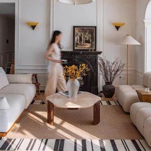 2024侘寂风洞石茶几民宿客厅家用酒店高级感桌异形简约网红咖啡桌