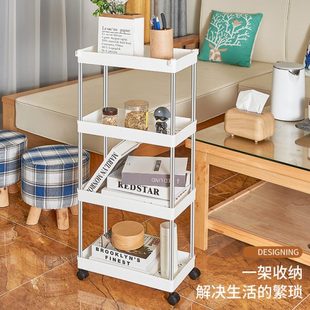 厨房置物架家用收纳储物架子移动小推车落地多层浴室卧室床头整理