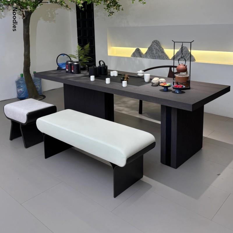 新中式实木茶几椅组合现代简约北美黑胡桃茶几灰木可定制2025