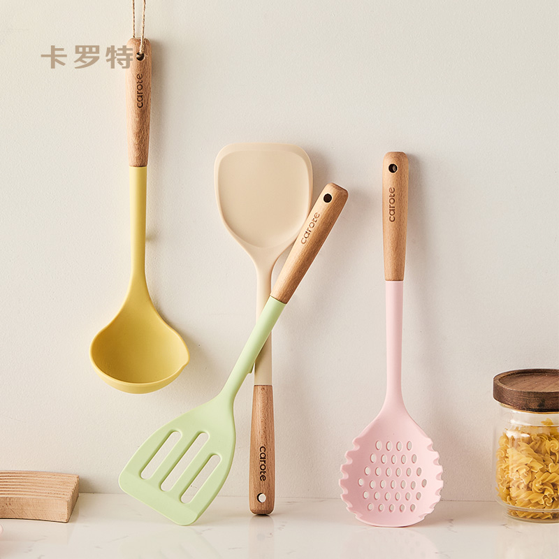 卡罗特硅胶锅铲家用炒菜铲子不粘锅专用汤勺漏勺食品级耐高温套装