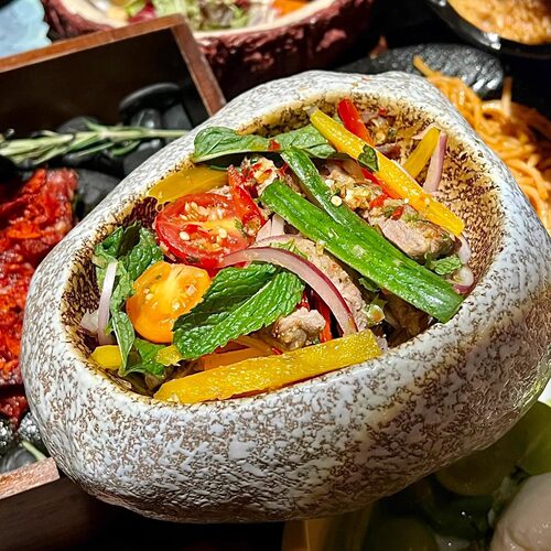 餐厅创意手工陶瓷金石头碗日式料理三文鱼刺身点心冷菜西餐烤肉盘