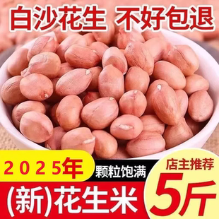 25年新鲜饱满白沙花生米大白沙新货白皮生花生米农家特大粒花生仁