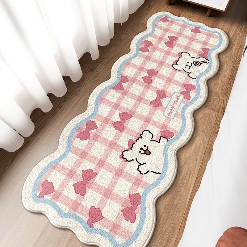 线 线条小狗床边毯床前床下家用地垫女孩卧室彷羊绒加厚毛绒脚垫,居家布艺,地毯,淘宝优惠券,粉丝福利购,淘宝优惠卷