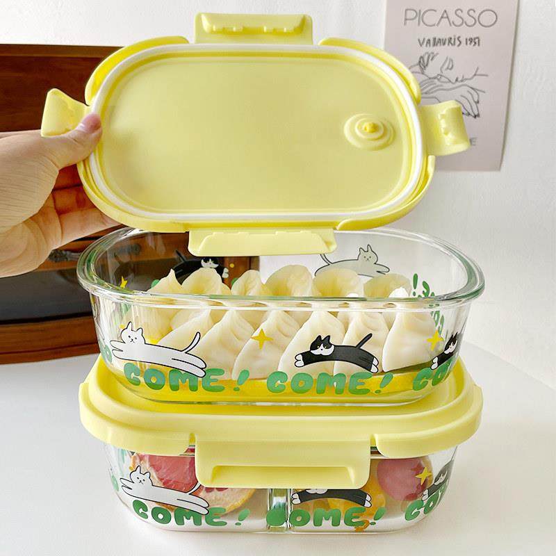 饭盒微波炉加热便当盒学生上班族专用保鲜盒高硼硅玻璃冰箱收纳盒,餐饮具,保鲜盒,淘宝优惠券,粉丝福利购,淘宝优惠卷