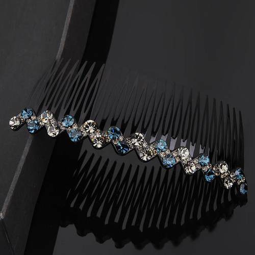 2025新款防滑大号发梳韩版水钻波浪插梳发饰头饰气质简约盘发卡子