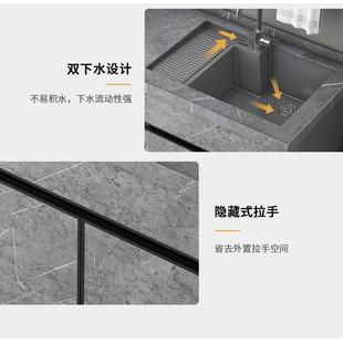 岩板定制太空铝阳台洗衣机柜子组合带搓衣板一体滚筒洗衣柜伴侣