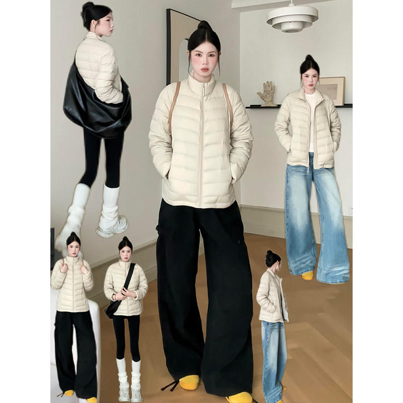 轻薄排骨羽绒服女秋冬短款新款内搭薄款冬季女款内胆立领保暖外套