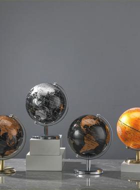 覆古怀旧英文地球仪美式家居装饰摆件木质底座婚礼摄影拍摄道具