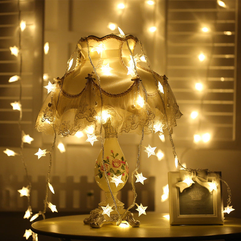 led星星小彩灯闪灯串灯电池灯婚庆房间布置装饰满天星少女心