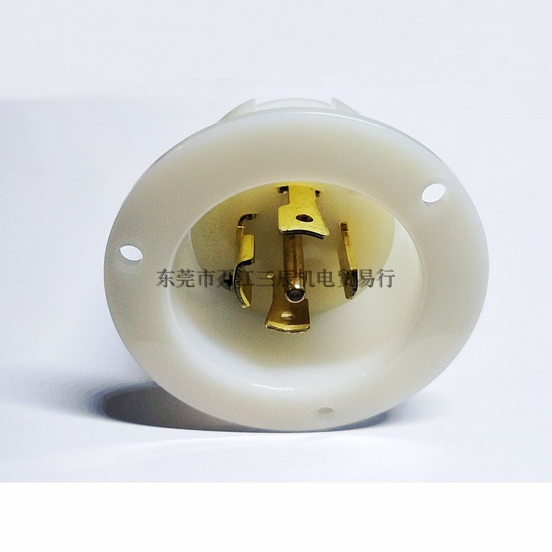 J-537 30A 120/208V 三相五线工业电机插座法兰型安装台湾产嵘光