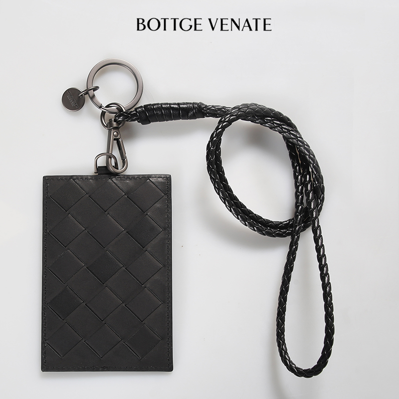 真皮证件牌bv 羊皮工作证挂脖胸牌卡套长款钥匙挂绳 高档牛皮挂绳