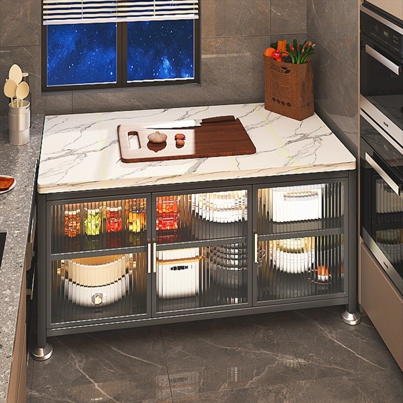 家用厨房置物架落地多层微波炉岩板柜多功能收纳柜子餐边储物橱柜,厨房/烹饪用具,微波炉置物架,淘宝优惠券,粉丝福利购,淘宝优惠卷