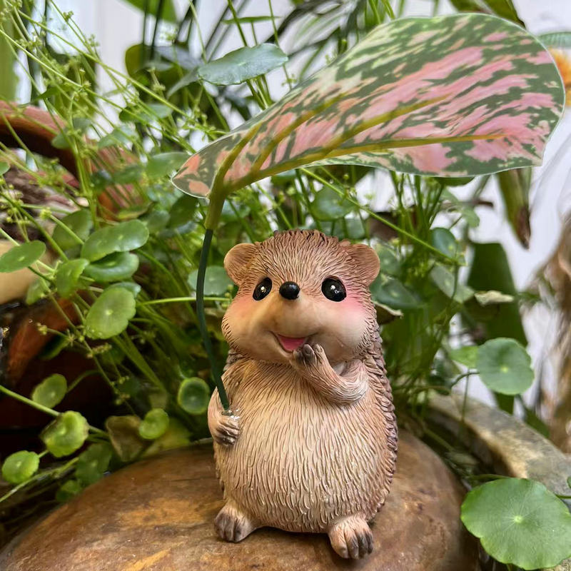 创意仿真小动物刺猬摆件户外庭院草坪盆景布置装饰摆件树脂工艺品