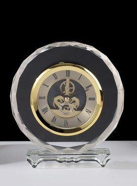 新款水晶钟表摆件时钟摆件水晶钟办公桌面摆台水晶家居装饰品礼品