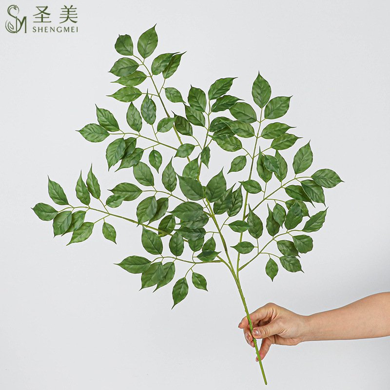手感仿真树叶小支平面幸福叶墙面装饰婚庆仿真植物榕树叶马醉木