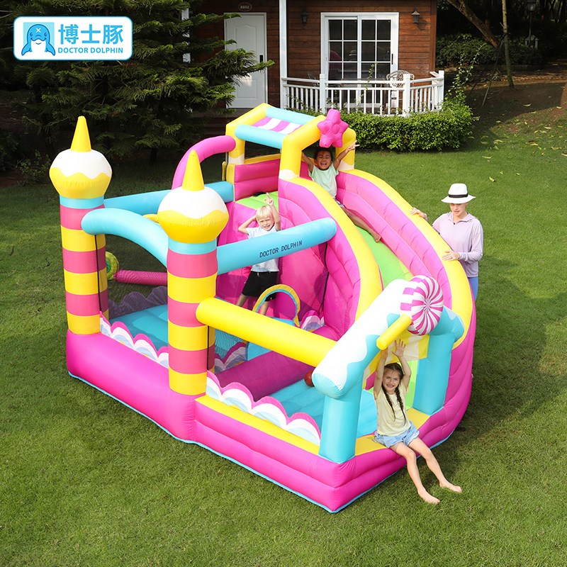 博士豚棒棒糖充气城堡室内小型儿童蹦蹦床家用跳跳床滑滑梯淘气堡