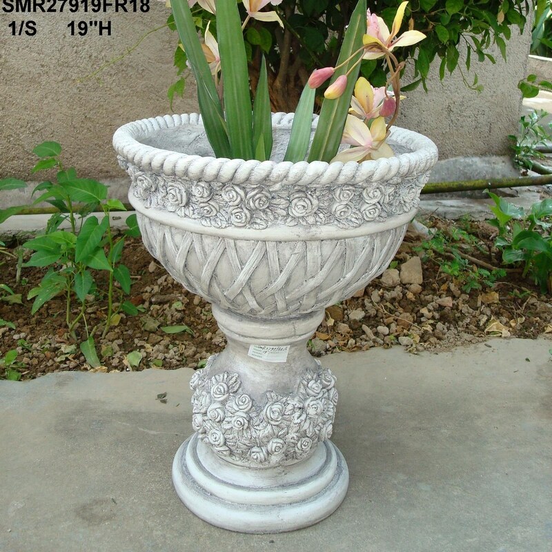 欧式礼品雕塑摆设工艺实用家居摆件时尚创意装饰品玫瑰花花盆花器