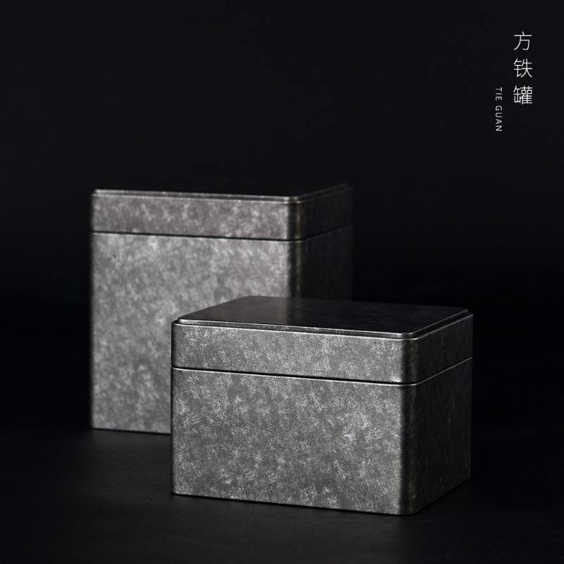 复古茶叶罐铁盒通用金属马口铁方形大号密封储存罐茶桶散茶盒定制