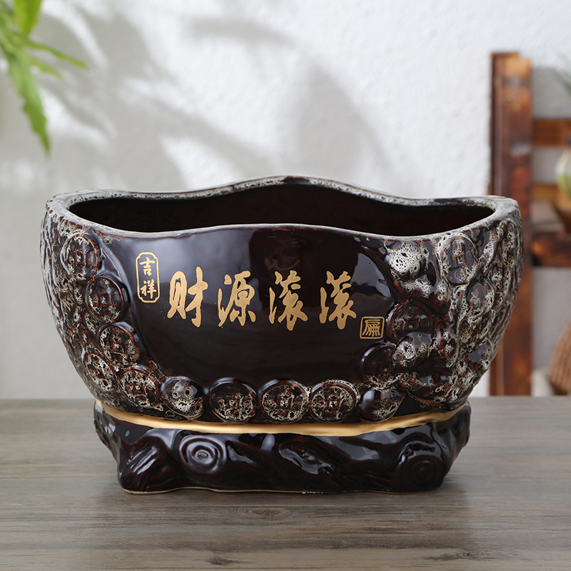 简约创意个性陶瓷花盆特大号特色客厅室内桌面陶瓷花盆无托盘