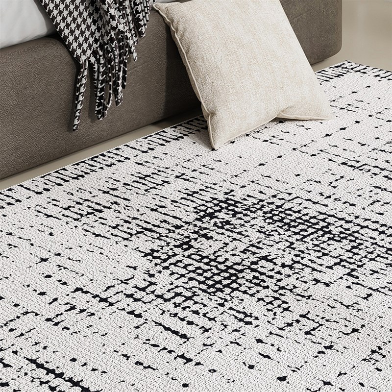 地毯卧室床边毯现k代简约黑白客厅沙发茶几新款床前脚垫防滑地垫