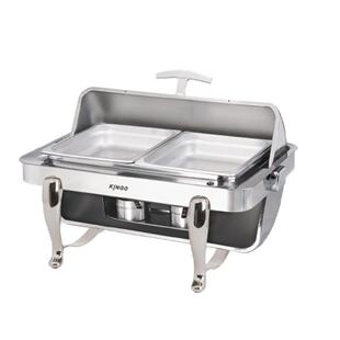 B6801自助餐炉不锈钢可电加热酒店保温炉商用早餐炉翻盖布菲炉