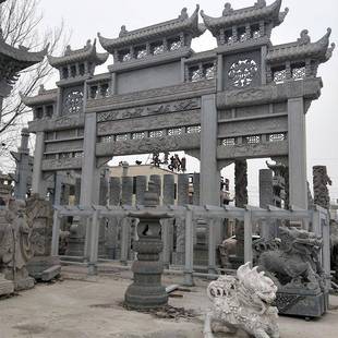 嘉祥厂家直销石牌坊花岗岩石牌楼单门三门村口石牌坊