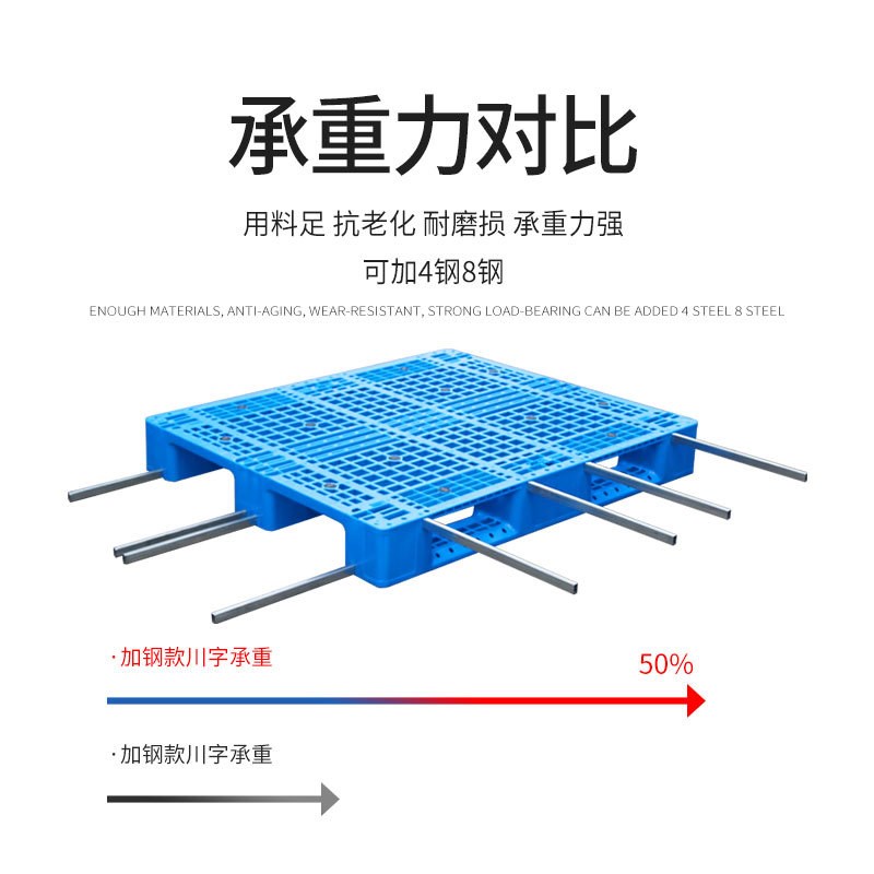 博科1210仓库k货物叉车塑胶卡板物流注塑垫板货架网格川字塑料托