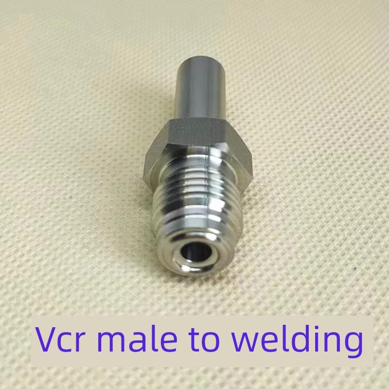 316L不锈钢1/4 1/2VCR公头外丝转焊接一体外螺纹变自动焊6.3 12.7