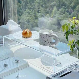 压克力置物架展示架桌面书桌增高架杯子透明收纳层架整体橱柜隔板