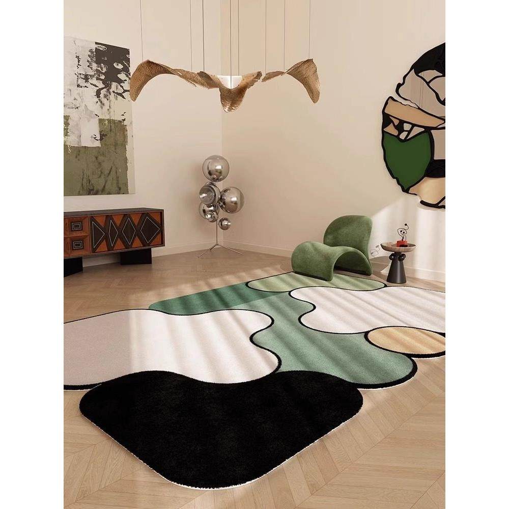 多巴胺不规则客厅地毯高级感艺术沙发茶几免洗可擦仿羊绒卧室地垫,居家布艺,地毯,淘宝优惠券,粉丝福利购,淘宝优惠卷