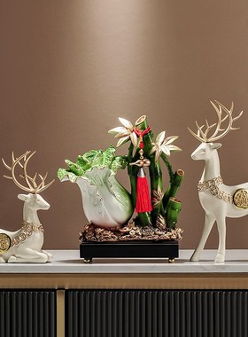 节节高升招财白菜摆件客厅玄关酒柜电视柜装饰办公室开业乔迁礼品