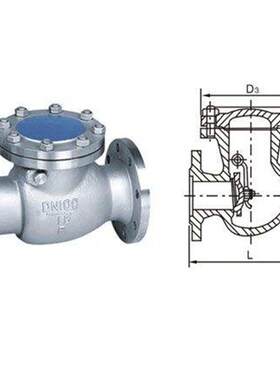 304不锈钢H44W-16P法兰卧式止回阀 旋启式止回阀 DN65 80 100