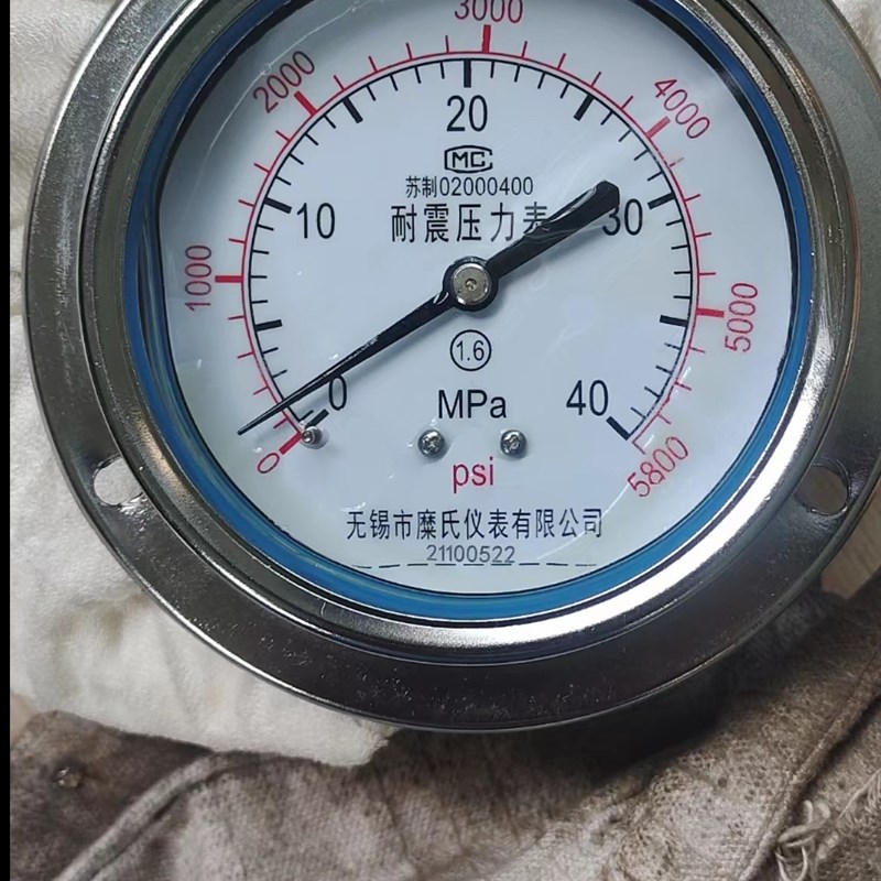 耐震压力表Y100NZT 无锡糜氏仪表有限公司 轴向抗震液压机械用