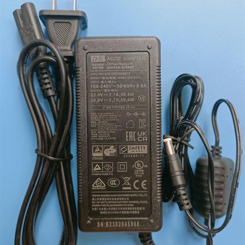 原装GVE冠宇达22V2.7A电源适配器GM60-220270-D电源供应器59.4W图片