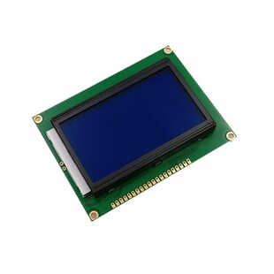 蓝屏LCD12864显示屏 液晶屏 带中文字库 带背光12864-5V 并口串口