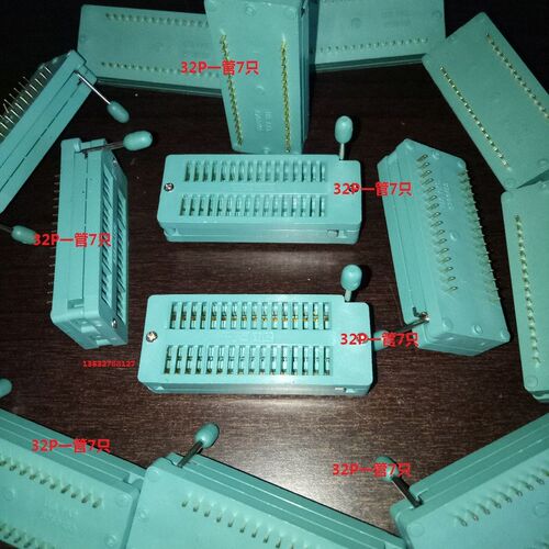 232-6182 32P 锁紧测试座 金脚万能夹子 插座 绿色 带柄紧锁 2.54
