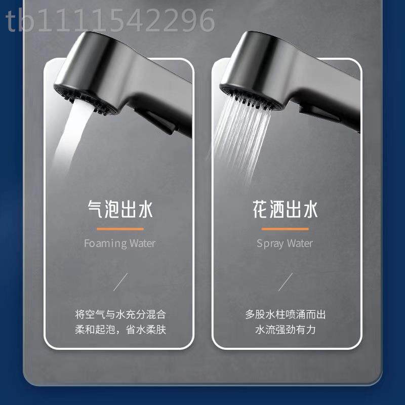 枪灰色洗脸面盆水铜龙抽拉式冷热PJ-CL145万向洗头手盆龙头头洗现