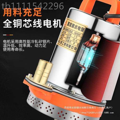 上海人民12V2246237448V用60V2VV直流潜水泵抽水泵家用农刷车电动