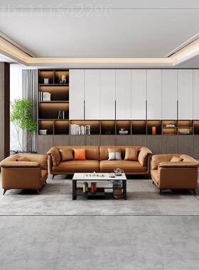 办室发真皮简办约商务接待老板公公会客区休闲现LQ-SF-16代沙茶几