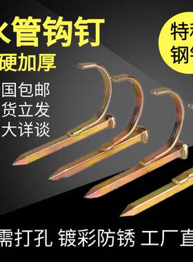 ppr水管钩钉管钉入墙勾丁钩钉卡20勾钉钢钉水泥管码钉4分6分1寸25