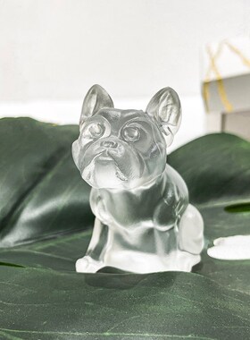 OHI捷水晶玻璃动物雕像装饰 手工个性创意