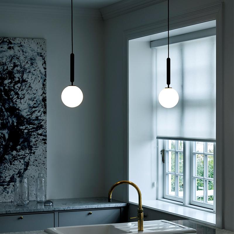 卧室床头吊灯后现代创意玻璃圆球餐厅灯客厅酒店灯服装店吧台灯具