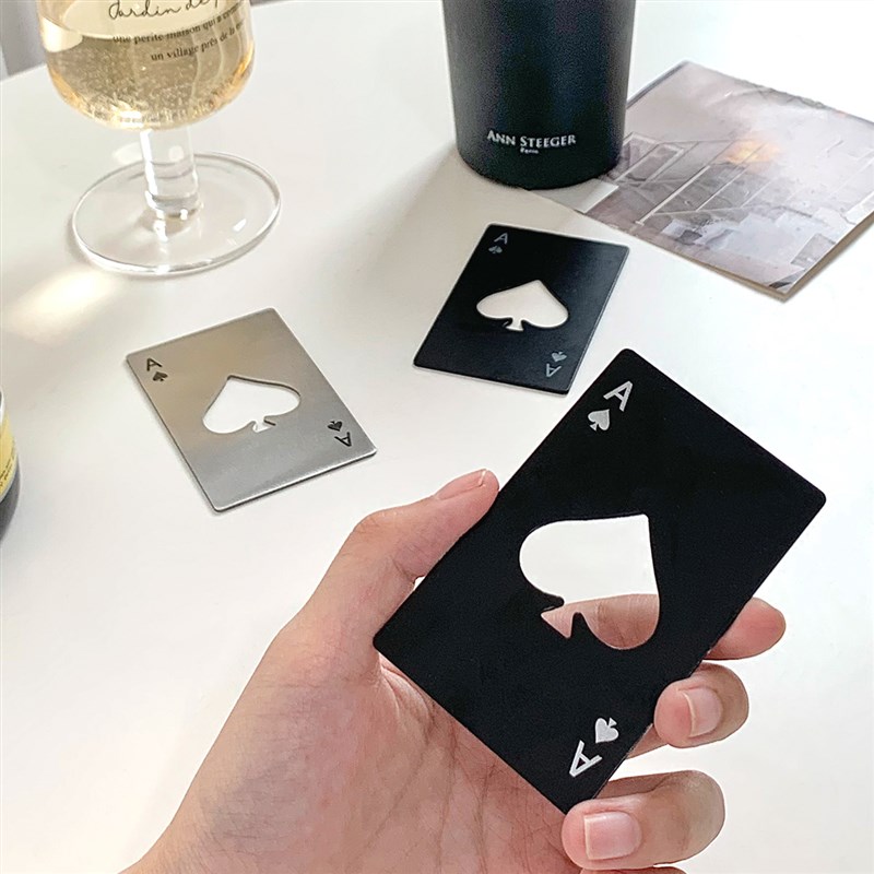 高颜值创意开瓶器不锈钢个性金属酒瓶起子家用便携黑桃A开酒器