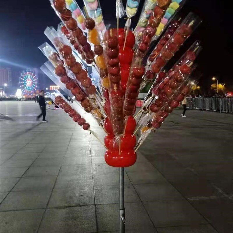 冰糖葫芦插台移动老式铁子推拉三角铁菠萝棉花糖工具多功能柱子画