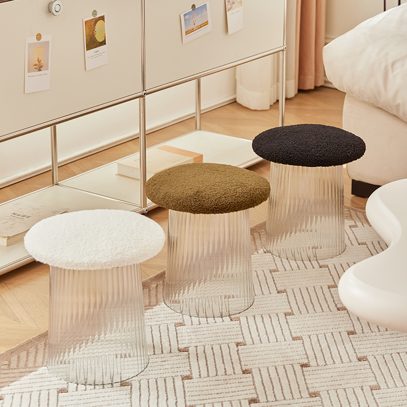 矮凳客厅家用小凳子儿童小板凳透明压克力圆凳奶油风换鞋凳沙发凳