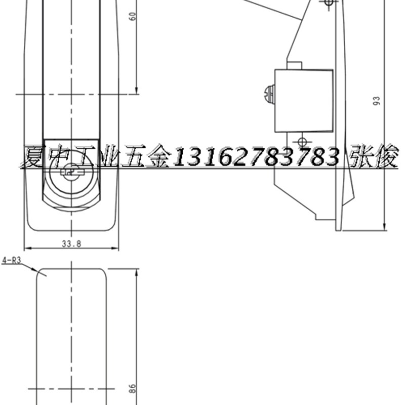 工业杠杠门锁压缩式电气柜门锁汽车车头门锁行李箱门锁MS708-2A