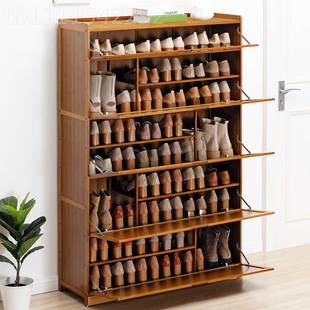 立式 体简易鞋 柜高款 架子尘家用门口DIQ多带门防入层门鞋 一收 架鞋